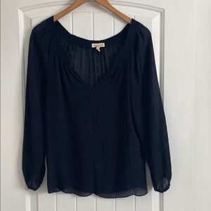 Rebecca Taylor navy silk blouse